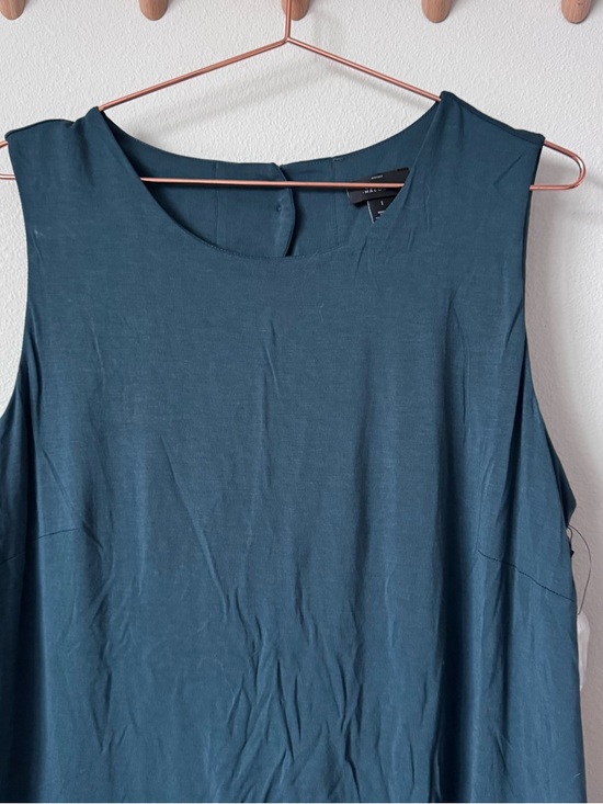 Halogen Teal Scoop Neck Sleeveless Scalloped Hem Tank - Teal - Picture 3 of 11